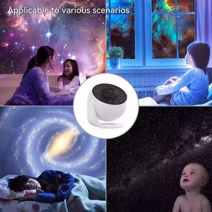 4K Galaxy Projector – 12 Space-Themed Discs, Silent Rotation & Timer Mode