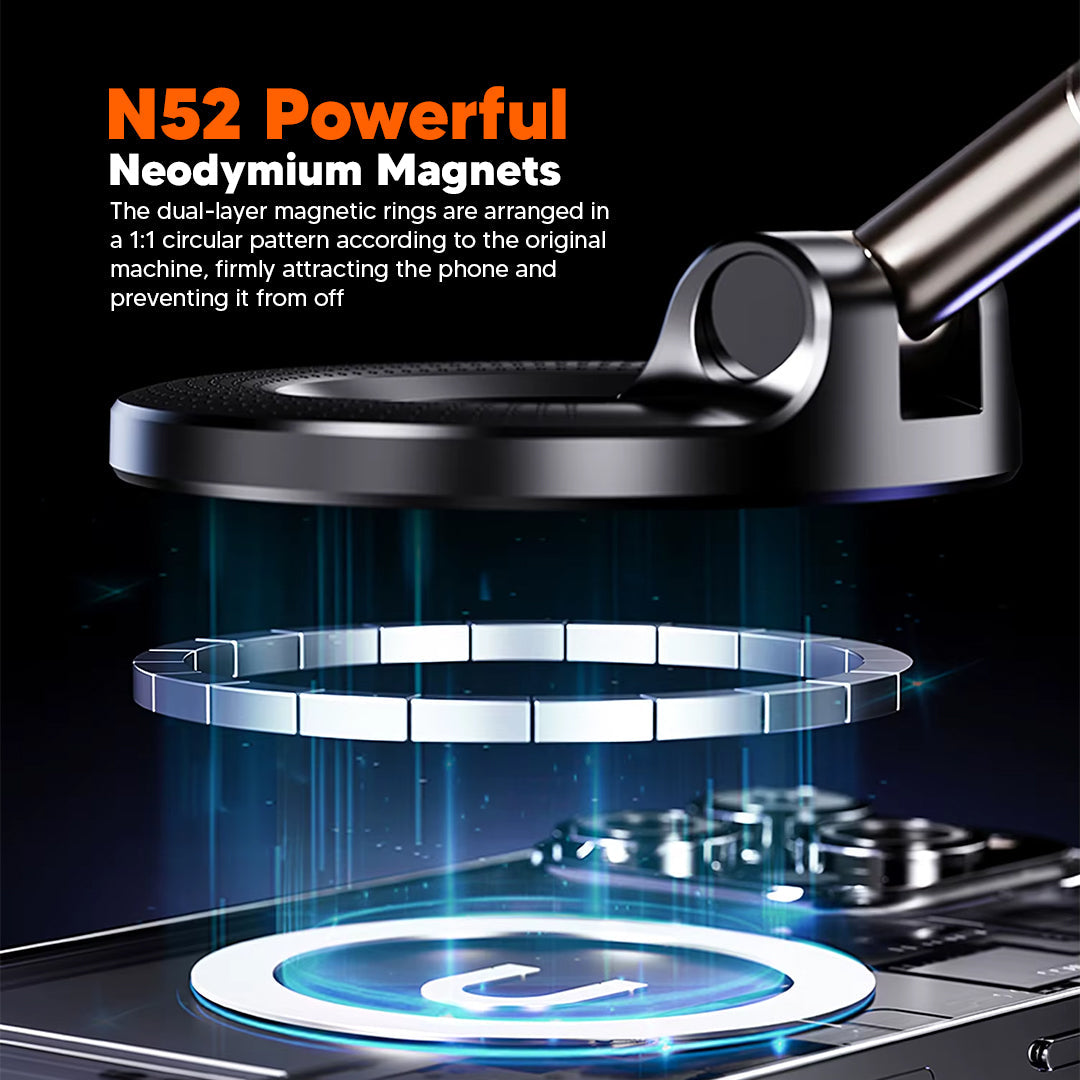 360° Adjustable Magnetic Phone Holder – Vacuum Base & Foldable Design