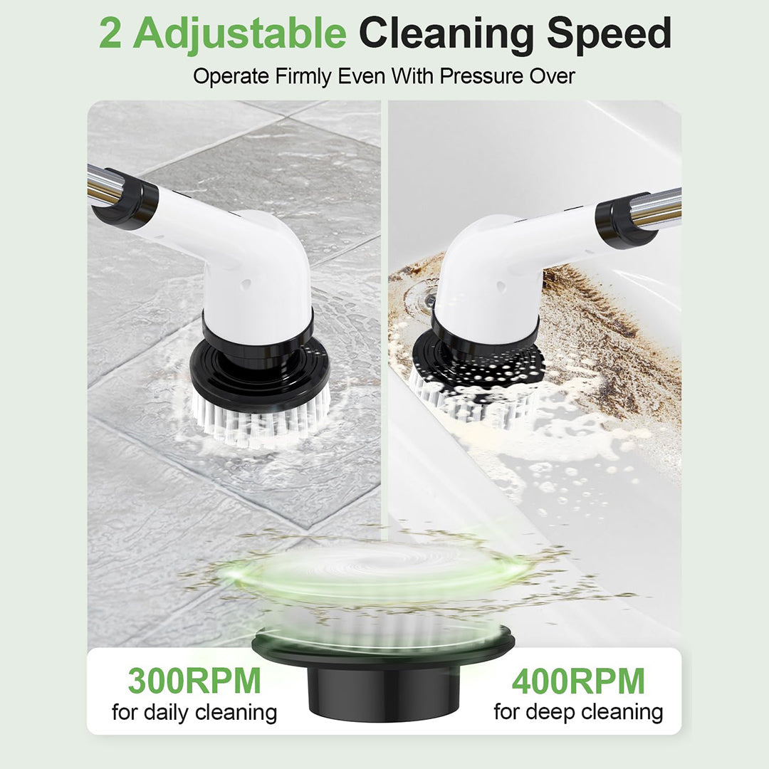 Pro Electric Cleaning Brush – 9 Heads, Dual-Speed, IPX7 Waterproof