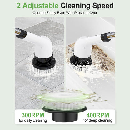 Pro Electric Cleaning Brush – 9 Heads, Dual-Speed, IPX7 Waterproof