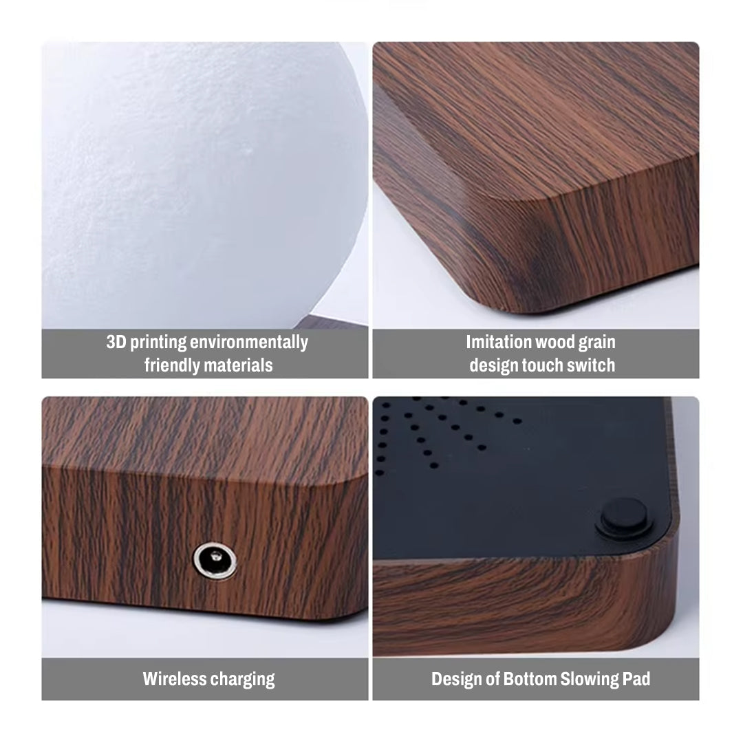 Magnetic Levitating Moon Lamp – Stylish Design with 3 Light Modes and Wooden Base