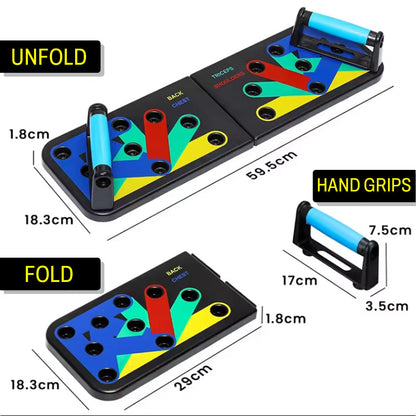 Color-Coded Foldable Push-Up Board for 4 Muscle Groups