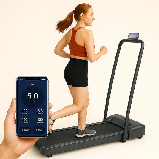 Walking Pad Treadmills for Home Foldable, FitShow App Stats View, Bluetooth Speaker,0,75 HP Quiet Engine 300 lbs Capacity, Running Machines Home for Heavy People, Under Desk Treadmill with Handle