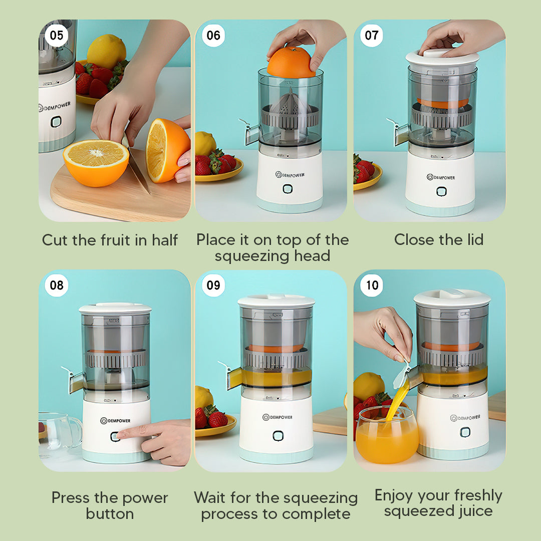 Compact Wireless Juicer – Rechargeable, Powerful Motor & Effortless Cleaning