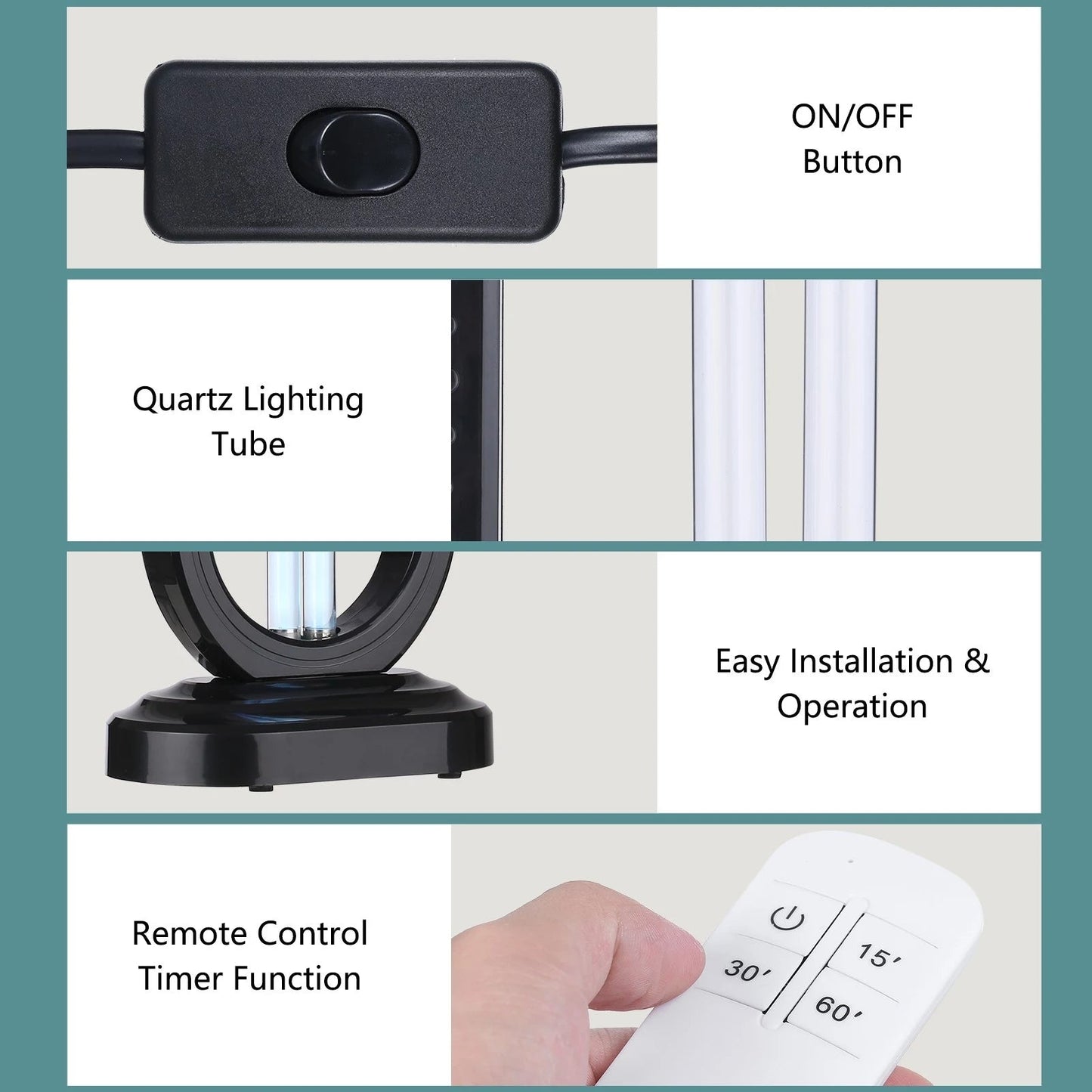 360° UV-C Sterilization Lamp With Remote