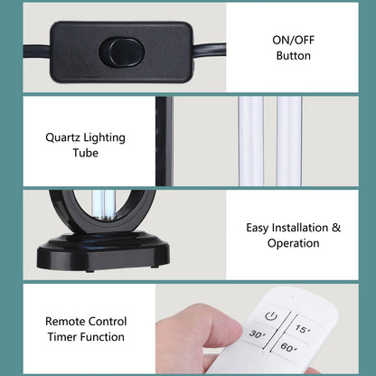 360° UV-C Sterilization Lamp With Remote