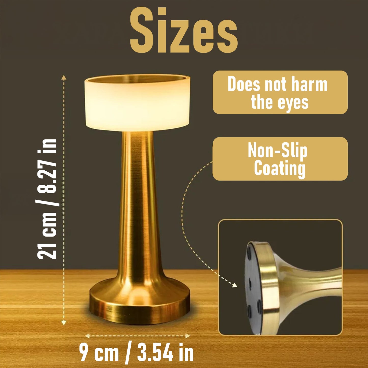 Touch-Control LED Table Lamp – Dimmable Brightness, 3 Light Modes, USB Rechargeable, Elegant Design