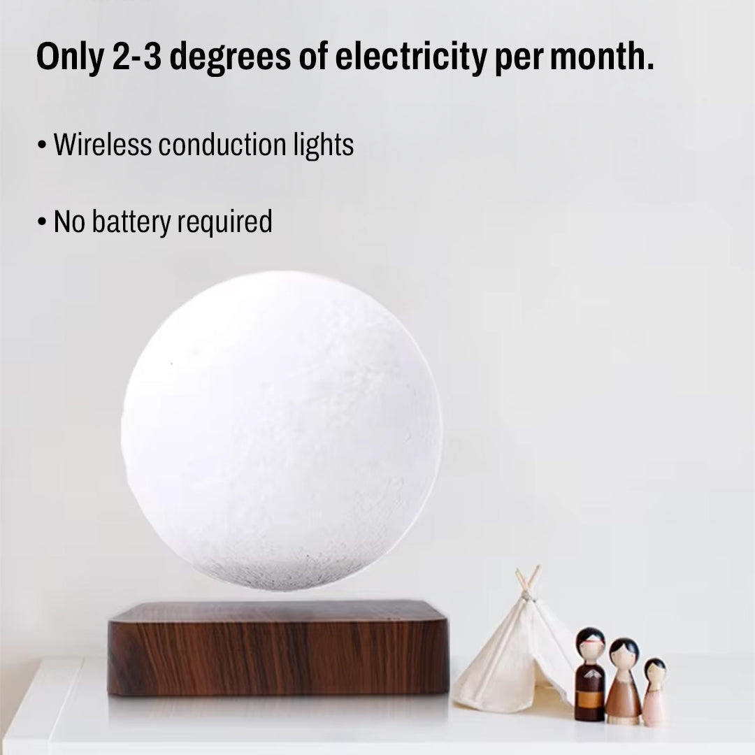 Magnetic Levitating Moon Lamp – Stylish Design with 3 Light Modes and Wooden Base