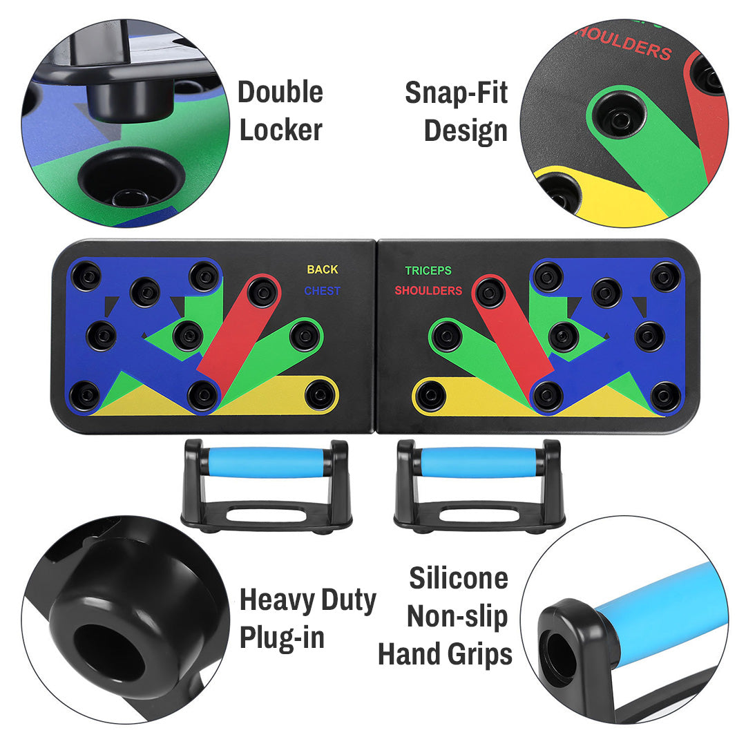 Color-Coded Foldable Push-Up Board for 4 Muscle Groups