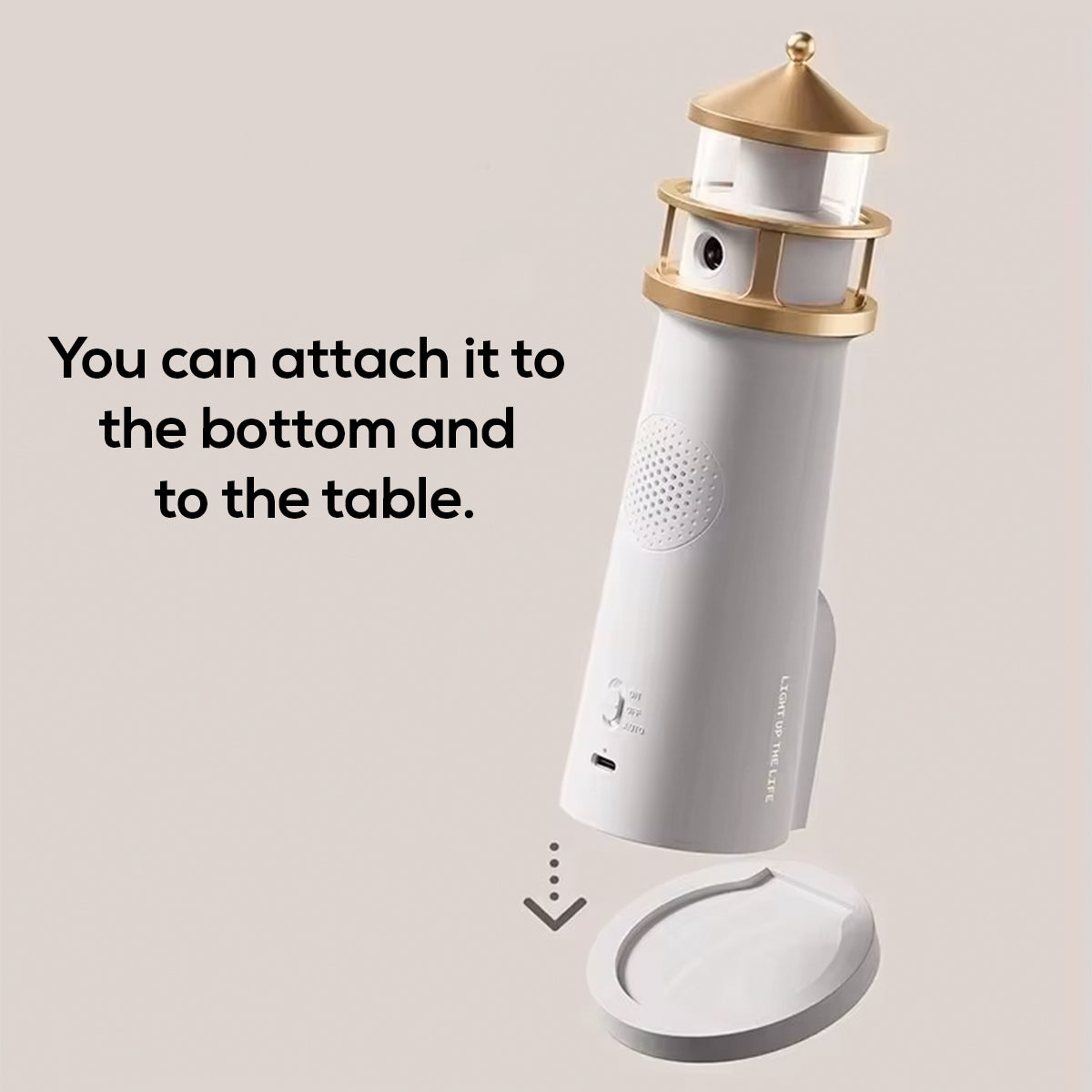 3-in-1 Lighthouse Projector Lamp with Moon & Ocean Sounds – Bluetooth Speaker