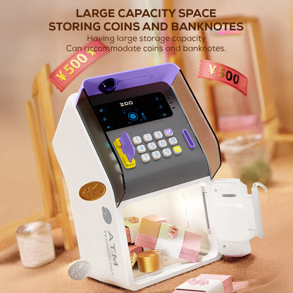 Smart Money Box for Kids – Password Lock, Voice Guide & ATM-Style Auto Cash Intake