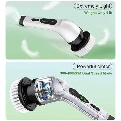 Pro Electric Cleaning Brush – 9 Heads, Dual-Speed, IPX7 Waterproof