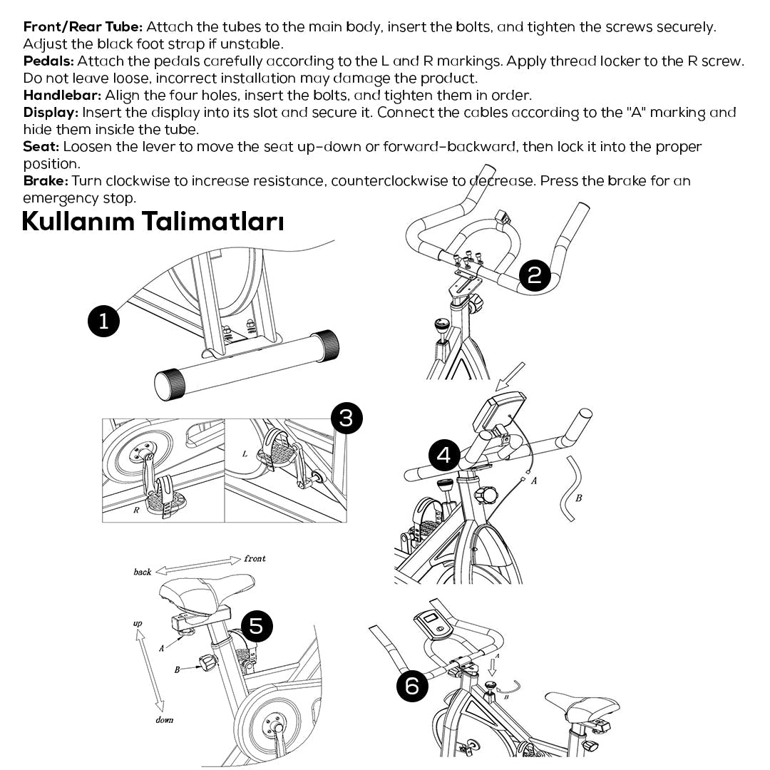 Portable Upright Exercise Bike – Adjustable Indoor Cycling with LCD Monitor