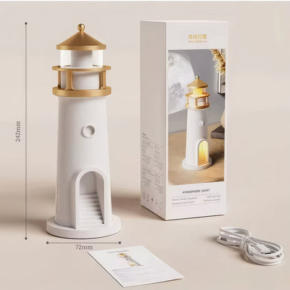 3-in-1 Lighthouse Projector Lamp with Moon & Ocean Sounds – Bluetooth Speaker