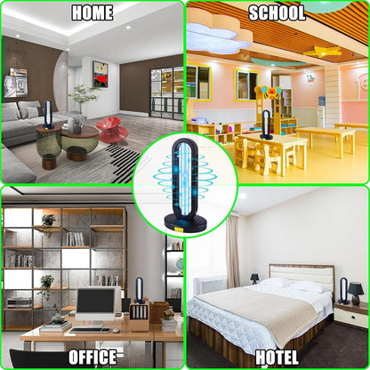 DEMPOWER UV Light Sanitizer, UVC Light Sanitizer for Room, Ultraviolet Light with 3 Speed Timing and Remote Control 38W-110V UV Lamp for Home,Kitchen, Baby Room, Office (Black)