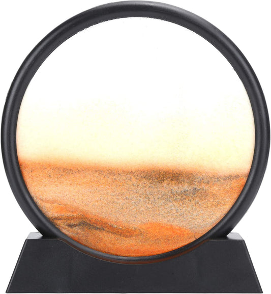 12 INC Moving Sand Art Picture Round Decor Glass and Plastic
