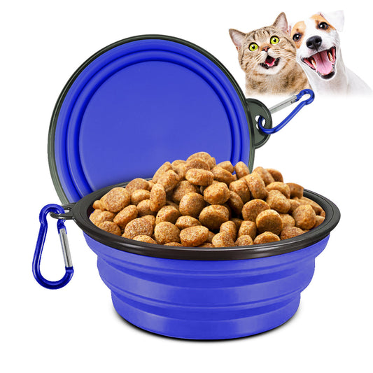 Silicone Portable Pet Bowl Collapsible (Blue)