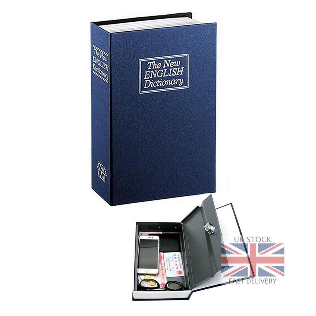 Secure and Discreet Book Safe with Key Lock in Blue