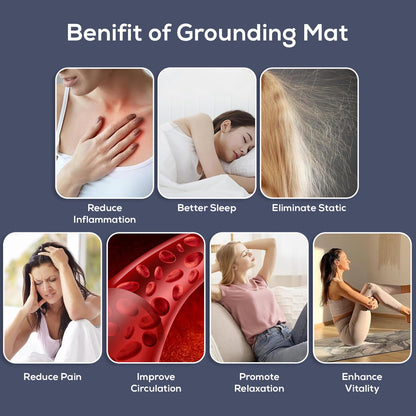 Grounding Mat, 23.6 * 15.7 inch - Reduce Anxiety & Stress, Earthing Mat for Better Sleep & Balance, Grounding Mat for Use at Home, Office, Work - Grounding Well Mat for Health